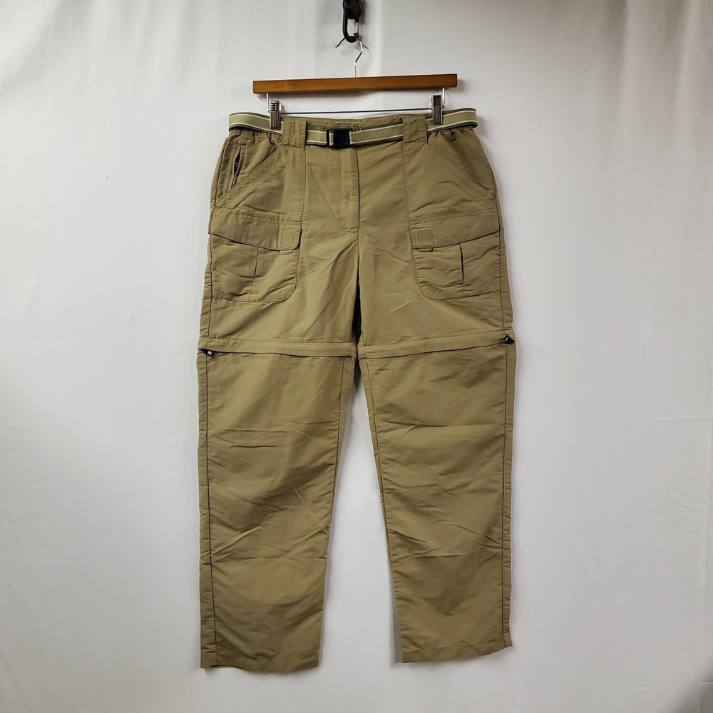 LL Bean Convertible Pants Women M Belt Outdoor Hiking Travel 6" 34X29 Gorpcore